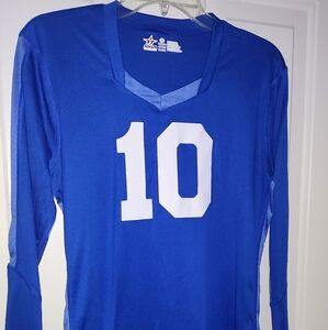 Blue Long Sleeve Epic Jersey with Number 10 Size M